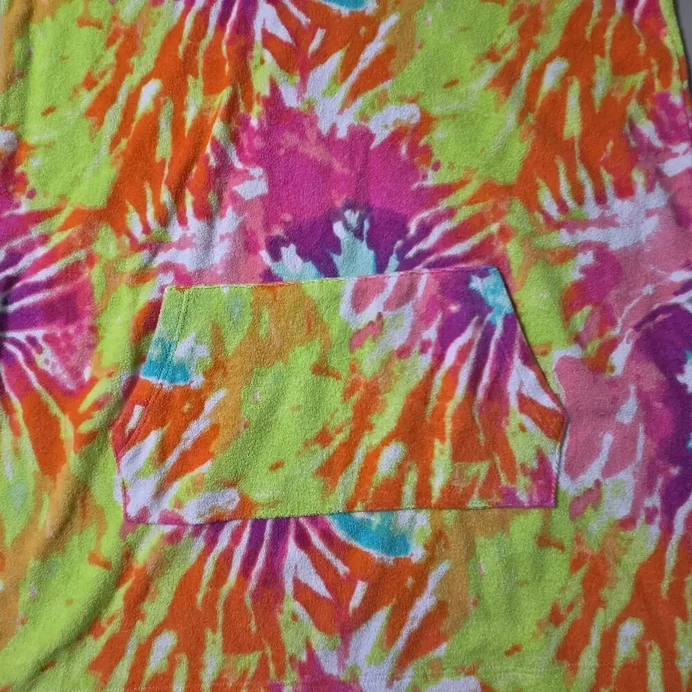 The Childrens Place Cover Up Girls 14 Multicolor Tie Dye Hooded Beach Terry